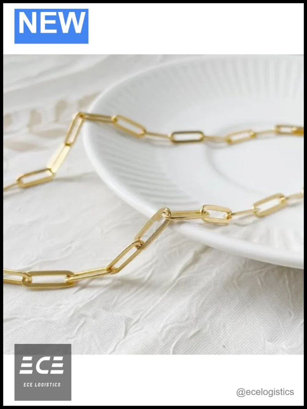 5MM Paperclip Chain Necklace 14K Gold Filled Dainty Link Necklace